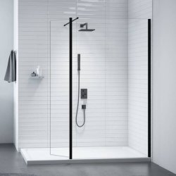 Merlyn Black 300mm Frameless Shower Wetroom Swivel Panel