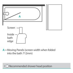 Merlyn SecureSeal 800 x 1500mm Single Panel Bath Screen