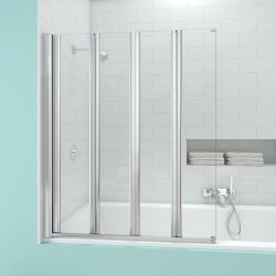 Merlyn SecureSeal 800 x 1500mm 4 Fold Bath Screen