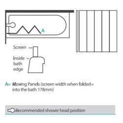 Merlyn SecureSeal 1000 x 1500mm 5 Fold Bath Screen