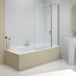 Merlyn 2 Panel Folding Curved Bath Screen 900 x 1500mm