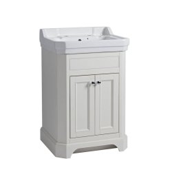 Tavistock Vitoria 600mm Linen White Freestanding Unit & 2TH Basin