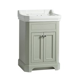 Tavistock Vitoria 600mm Pebble Grey Freestanding Unit & 1TH Basin