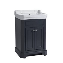 Tavistock Vitoria 600mm Matt Dark Grey Freestanding Unit & 2TH Basin