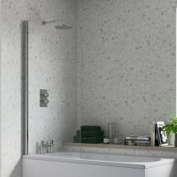 Ajax Chrome Single Curved Bath Screen