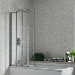 Ajax Chrome Framed Four Fold Bath Screen