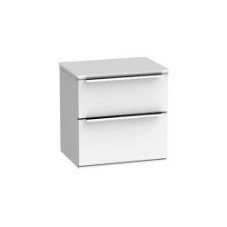 Roper Rhodes Scheme 500mm Gloss White Wall Mounted Vanity Unit with Double Drawer