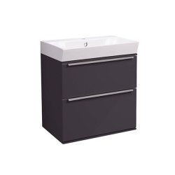 Roper Rhodes Scheme 500mm Gloss Dark Clay Wall Mounted Basin Unit with Double Drawer