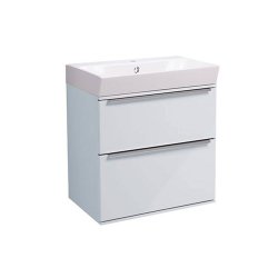 Roper Rhodes Scheme 500mm Gloss Light Grey Wall Mounted Basin Unit with Double Drawer