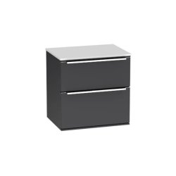 Roper Rhodes Scheme 500mm Matt Carbon Wall Mounted Vanity Unit with Double Drawer