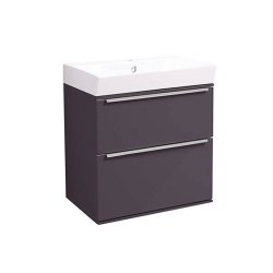 Roper Rhodes Scheme 500mm Matt Carbon Wall Mounted Basin Unit with Double Drawer