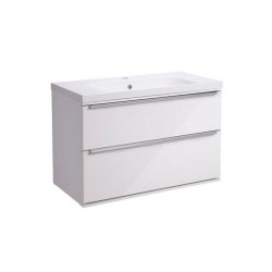 Roper Rhodes Scheme 800mm Gloss White Wall Mounted Basin Unit with Double Drawer