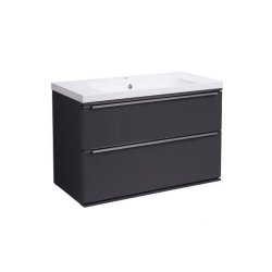 Roper Rhodes Scheme 800mm Gloss Dark Clay Wall Mounted Basin Unit with Double Drawer