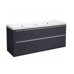 Roper Rhodes Scheme 1200mm Gloss Dark Clay Wall Mounted Basin Unit with Double Drawer