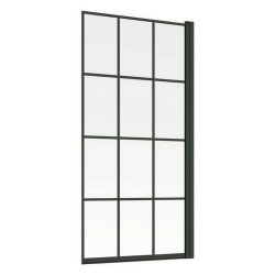 Ajax Black Framed Single Straight Bath Screen