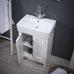 Roper Rhodes Hampton 700mm Chalk White Freestanding Vanity Unit & Basin-1