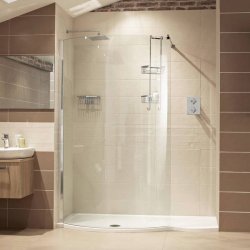 Roman Lumin8 Colossus 1700 x 700mm Left Hand Gloss White Shower Tray