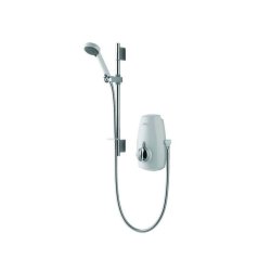 Aqualisa Aquastream Thermostatic Mixer Shower with Adjustable Head - White & Chrome