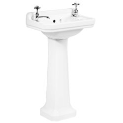 Tavistock Vitoria Basin Full Pedestal and Basin 500mm Two Tap Hole Basin