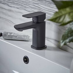 Tavistock Haze Black Basin Mixer with Click Waste-1