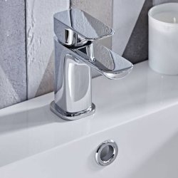 Tavistock Haze Chrome Mini Basin Mixer with Click Waste