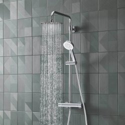 Tavistock Quantum Cool Touch Thermostatic Dual Function Bar Valve with Shower Head & Handset