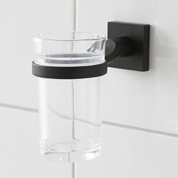 Miller Atlanta Clear Glass Tumbler & Matt Black Holder