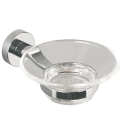 Miller Bond Clear Glass Soap Dish and Chrome Holder