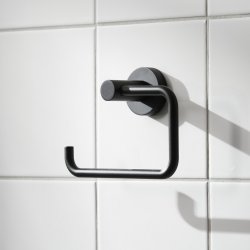 Miller Bond Matt Black Toilet Roll Holder