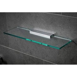 Miller Classic 400mm Clear Glass Shelf & Chrome Bracket - 8mm Glass