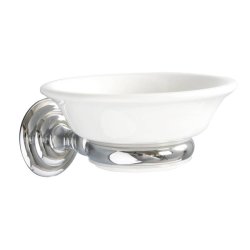 Miller Richmond White Ceramic Soap Dish with Chrome Holder