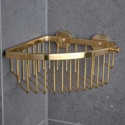 Miller Classic Polished Brass Corner Soap Basket