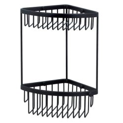 Miller Classic Matt Black 2 Tier Corner Basket - 855B