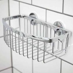 Miller Classic Chrome Gluable D Shaped Shower Basket