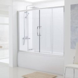 Lakes Classic 1500mm Semi-Framed Over Bath Double Slider Door