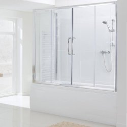 Lakes Classic 1500mm Semi-Framed Over Bath Double Slider Door