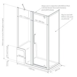 Lakes Classic Seated Shower Tray & In-Line Panel