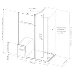 Lakes Classic Seated Shower Tray and Walk-In Enclosure (Left Hand)