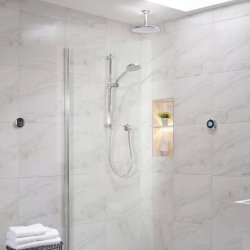 Aqualisa Optic Q Concealed Smart Shower with Adjustable Head and Ceiling Fixed Head (Gravity Pumped)