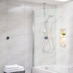 Aqualisa Optic Q Exposed Smart Shower with Adjustable Head and Bath Filler (Gravity Pumped)