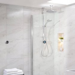 Aqualisa Optic Q Exposed Smart Shower with Adjustable Head and Ceiling Fixed Head (Gravity Pumped)