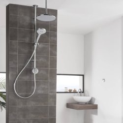 Aqualisa Unity Q Exposed Smart Shower with Adjustable Head and Ceiling Fixed Head (HP/Combi)