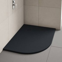 Merlyn Truestone 1200 x 900mm Left Hand Offset Quadrant Tray Pure Black