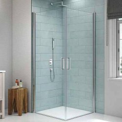 Merlyn 8 Series 1000 x 1000mm Frameless Double Pivot Showerwall