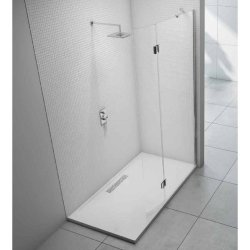 Merlyn 8 Series 1000mm Showerwall with Curved Hinged Panel