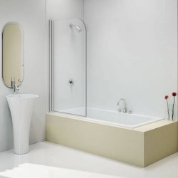 Merlyn Single Curved Panel Bath Screen 800 x 1500mm