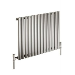 Reina Nerox Horizontal Brushed Stainless Steel Single Designer Radiator 600 x 1180mm