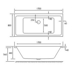 Beaufort Portland DE 1700 x 800mm 5mm Bath