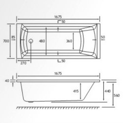 Beaufort Rockall SE 1675 x 700mm 5mm Bath