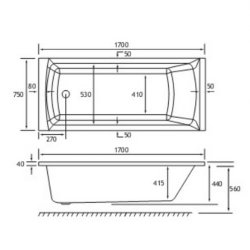 Beaufort Rockall SE 1700 x 750mm 5mm Bath